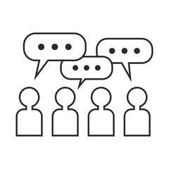 会議、ミーティング、Web会議のイラスト（議論、意見、相談）