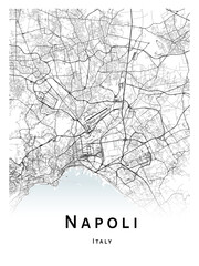 City map of the Napoli, Italy - concept art.