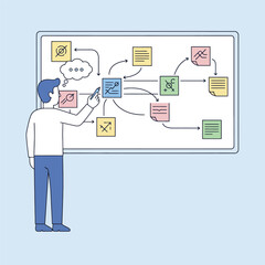 business man with board