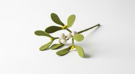 Felt Christmas Mistletoe photo on a solid white background, holiday graphic, Craft