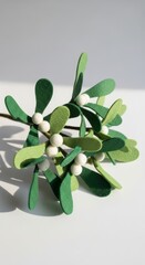 Felt Christmas Mistletoe photo on a solid white background, holiday graphic, Craft