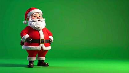 cartoon santa claus on green screen