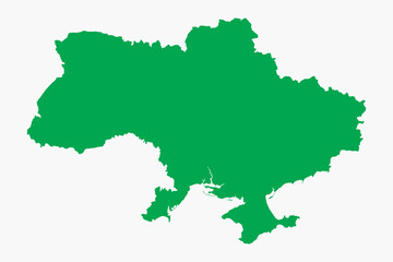 Vector graphic artwork suitable for print and web containing flat detailed map of independent UKRAINE