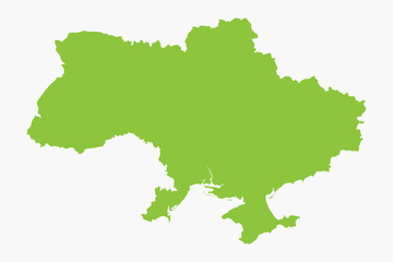 Vector graphic artwork suitable for print and web containing flat detailed map of independent UKRAINE
