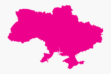Vector graphic artwork suitable for print and web containing flat detailed map of independent UKRAINE