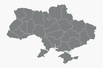 Obraz premium Vector graphic artwork suitable for print and web containing flat detailed map of independent UKRAINE