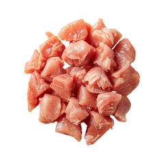 sliced ham isolated on white background