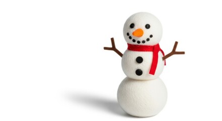 Felt Christmas Snowman photo on a solid white background, holiday graphic, Craft