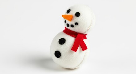 Felt Christmas Snowman photo on a solid white background, holiday graphic, Craft