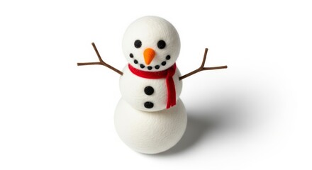 Felt Christmas Snowman photo on a solid white background, holiday graphic, Craft