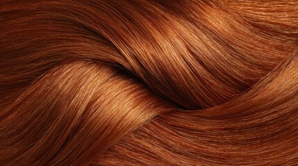 Fototapeta premium Close-Up of Smooth and Shiny Auburn Hair with Natural Shine and Luster, Perfect for Beauty and Haircare Themes and Illustrations in Stock Photography