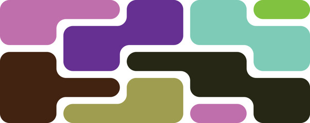 Modern abstract colorful interconnected rounded shapes pattern