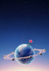 a rose grows among the universe