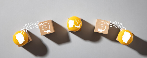 Knowledge sharing. Transferring. Brainstorming concept