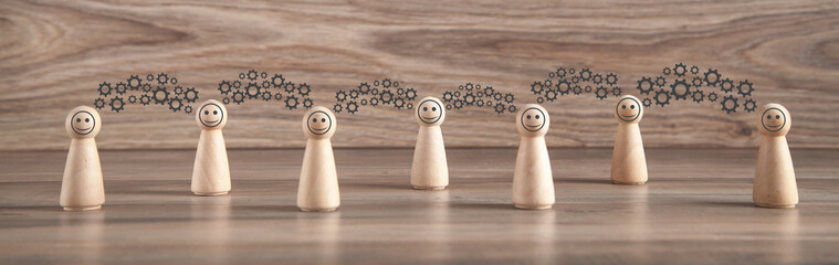 Knowledge sharing. Transferring. Brainstorming concept