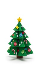 Felt Christmas Tree photo on a solid white background, holiday graphic, Craft