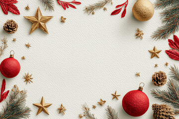 Christmas Watercolor Photo Frame with White background