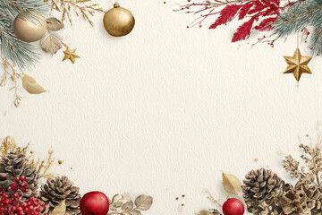 Christmas Watercolor Photo Frame with White background