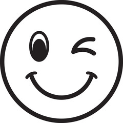 A simple black line drawing of a happy smiling face emoji icon
