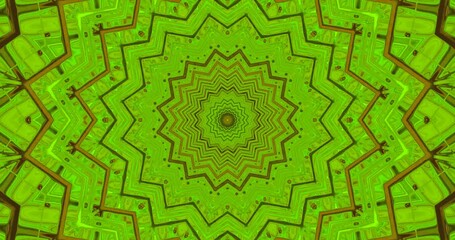 Seamless tunnel loop screensaver with vibrant green patterns and dynamic movement for visual stimulation and relaxation