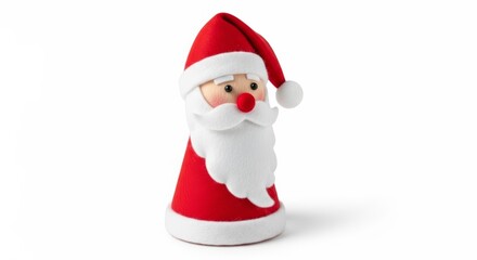 Felt Christmas Santa Claus photo on a solid white background, holiday graphic, Craft