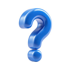 3D, vibrant blue question mark