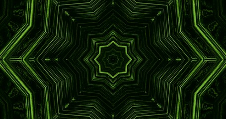 Seamless tunnel video loop creating an immersive visual experience with vibrant shapes and patterns