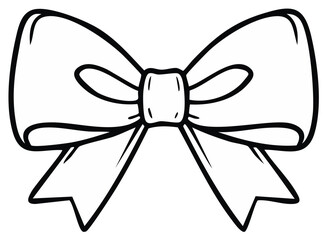 Classic Black and White Bow Outline Simple Ribbon Decoration