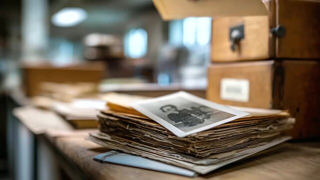 Cold case files unsolved mysteries missing persons old photographs vintage documents dusty archives storage boxes case numbers dated folders witness testimonies police reports hist