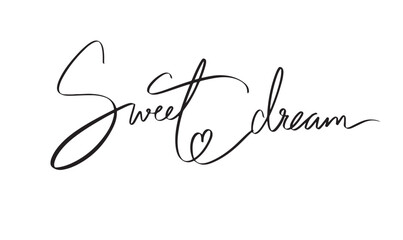 Sweet dream love heart shape black color object icon text font calligraphy hand written lettering script black color sweet dream love heart sleep night bedtime bedchember pillow beautiful evening cute