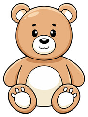 Fototapeta premium Cute Sitting Teddy Bear Toy Cartoon Character Illustration
