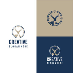 deer antler logo combined with telescope elements