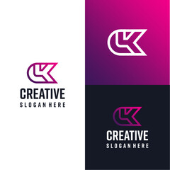 modern CK initials logo