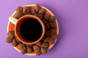 cup of coffee and cookies