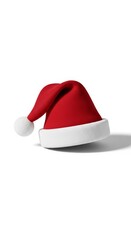 Felt Christmas Santa Hat photo on a solid white background, holiday graphic, Craft