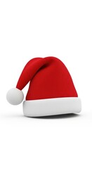 Felt Christmas Santa Hat photo on a solid white background, holiday graphic, Craft