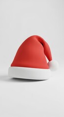 Felt Christmas Santa Hat photo on a solid white background, holiday graphic, Craft