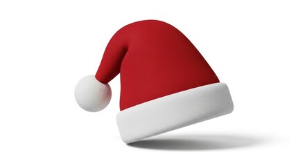 Felt Christmas Santa Hat photo on a solid white background, holiday graphic, Craft