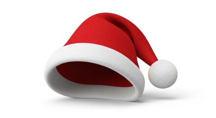Felt Christmas Santa Hat photo on a solid white background, holiday graphic, Craft