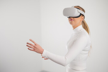 Woman Exploring Virtual Reality Technology