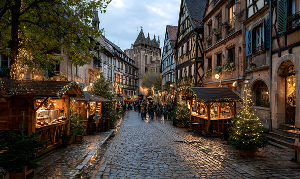 Christmas market in Colmar, Alsace, France