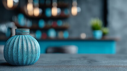 Blue vase on table decor classic blue vase resting gracefully on simple table blue