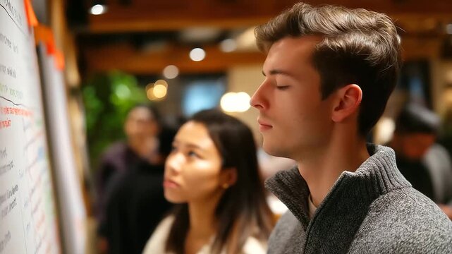 Workshop session on AI's environmental and social sustainability participants brainstorming solutions for equitable AI deployment whiteboards with ethical guidelines and case