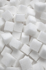 Close-up of Irregularly Piled Sugar Lumps