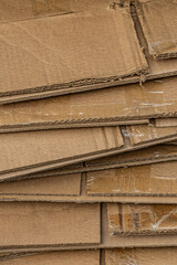 A large messy pile of cardboard