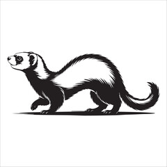 Obraz premium ferret silhouette vector illustration icon on white background