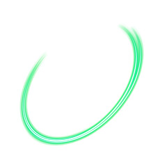 Green Curved Light Arc with Transparent Background

