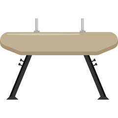 Gymnastics Pommel Horse Apparatus With Black Legs On Transparent Background In Studio Lighting