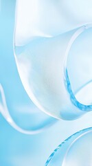 Aqua Green Minimalist Texture with Flowing Swirls