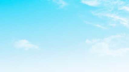 Blue pastel sky with white fluffy cloud. Cumulus clouds background. Cloudscape morning sky. The concepts of freedom of life, never give up and positive though energy.